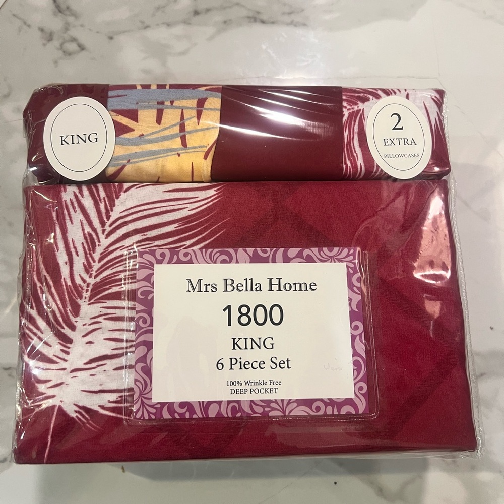Luxurious Red Microfiber Bedding Sheet Set